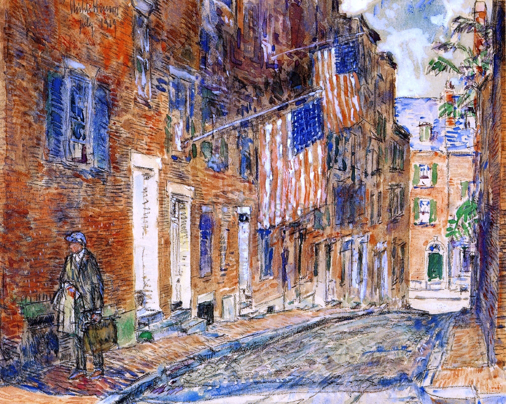 Frederick Childe Hassam Acorn Street, Boston - Canvas Print