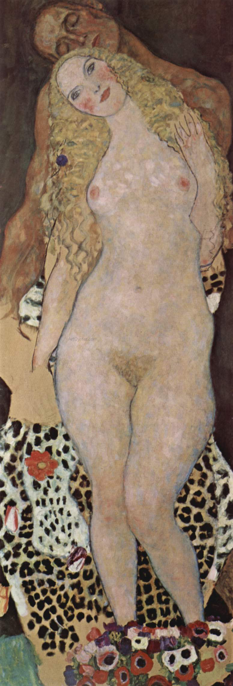 Gustav Klimt Adam and Eve (unfinished) - Canvas Print