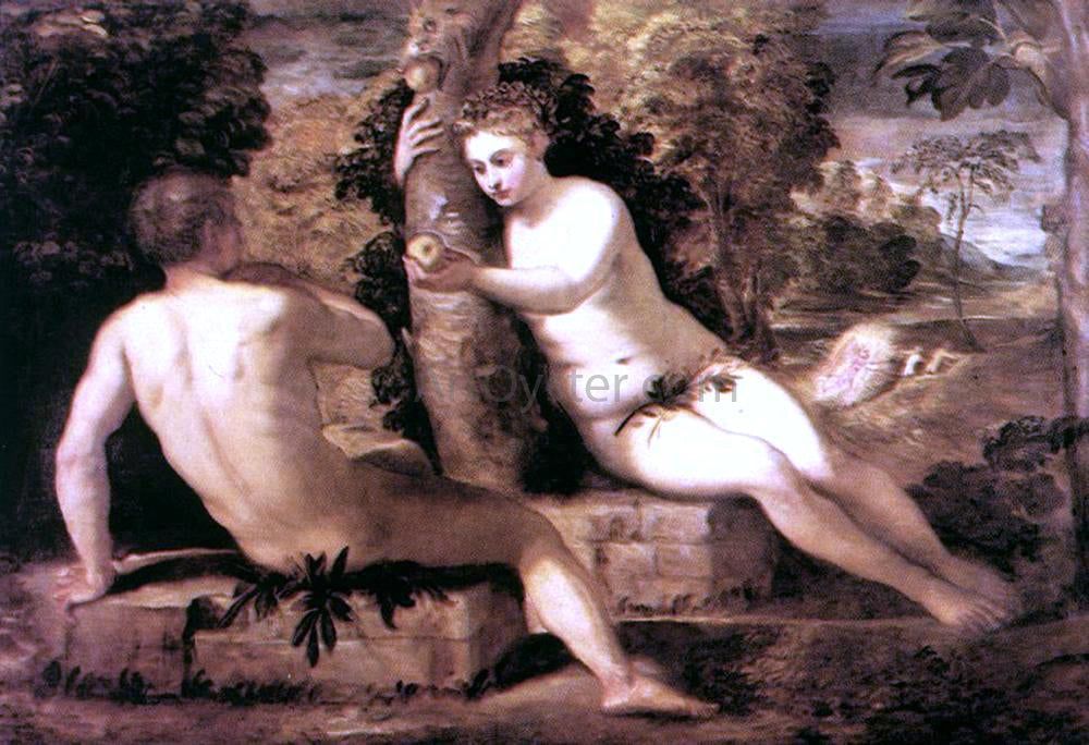 Jacopo Robusti Tintoretto Adam and Eve - Canvas Print
