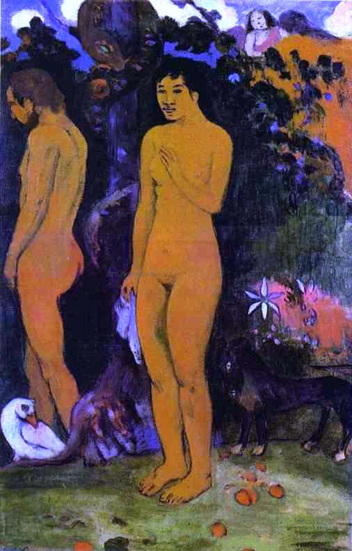 Jules Trayer Adam and Eve - Canvas Print