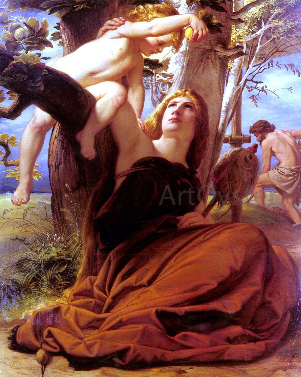 Edward Jakob Von Steinle Adam and Eve after the Fall - Canvas Print