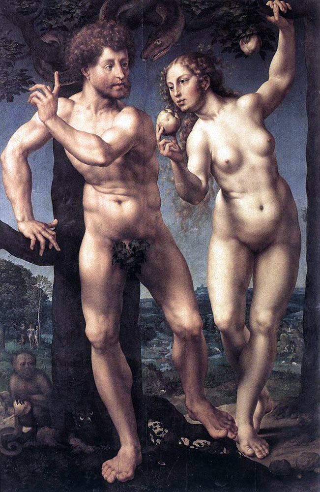 Jan Gossaert (Mabuse) Adam and Eve - Canvas Print