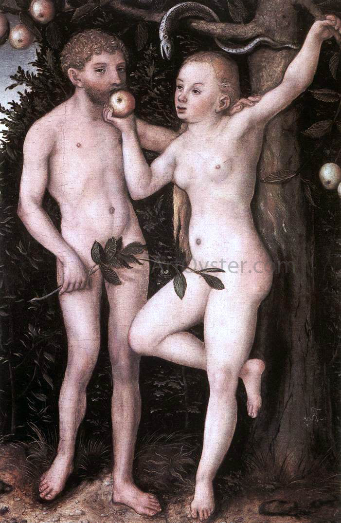 The Elder Lucas Cranach Adam and Eve - Canvas Print