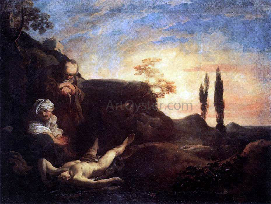 Johann Liss Adam and Eve Mourning for Abel - Canvas Print