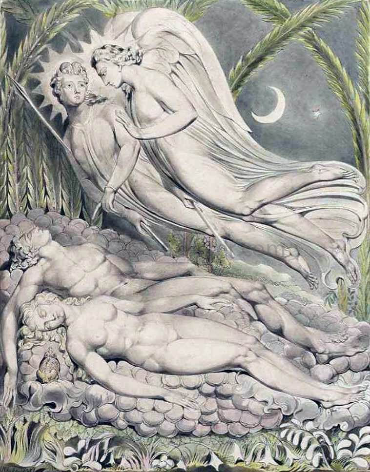 William Blake Adam and Eve Sleeping - Canvas Print