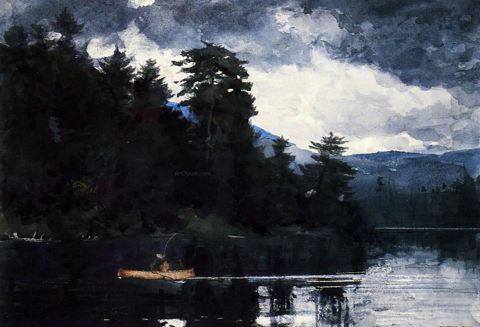 Winslow Homer Adirondack Lake - Canvas Print