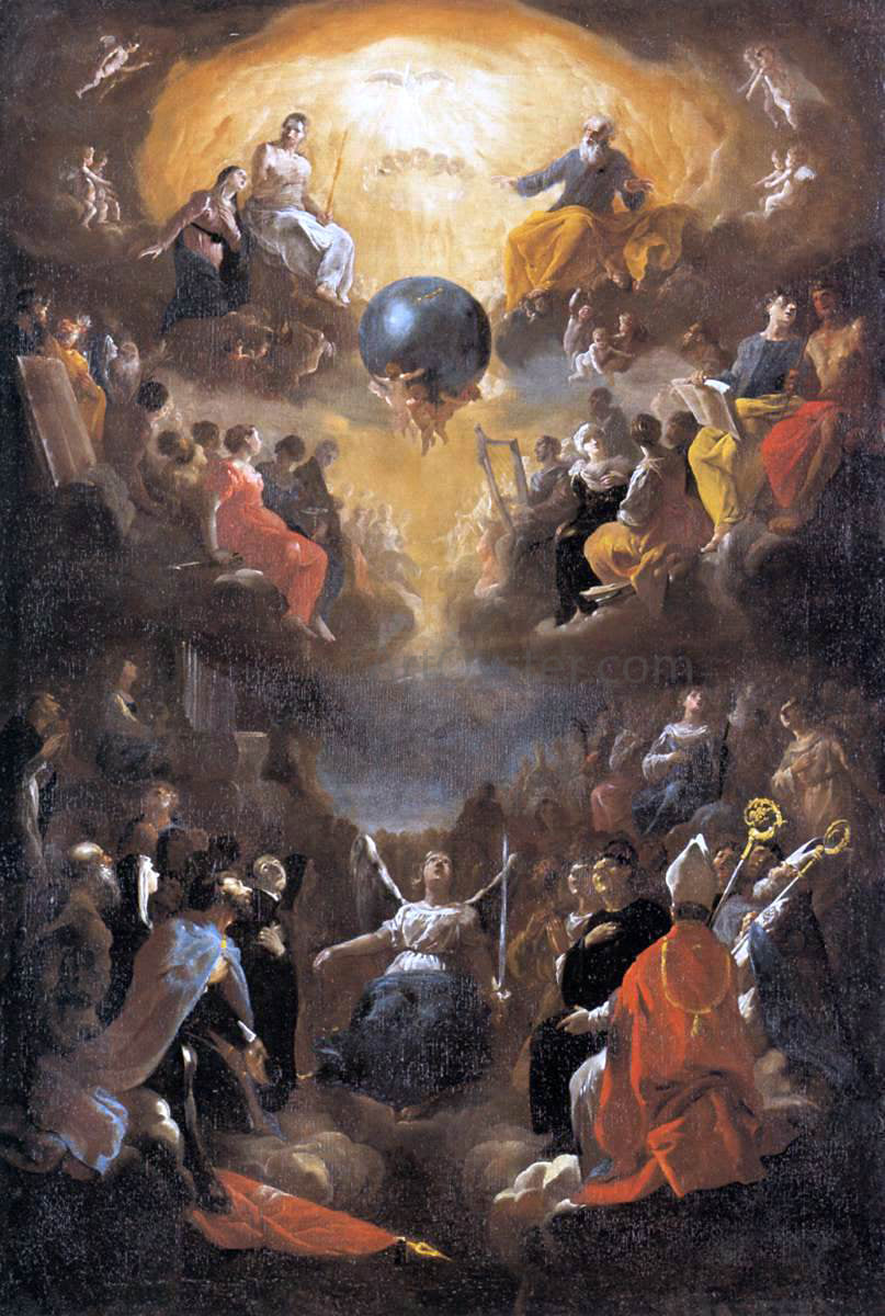Johann Heinrich Schonfeld Adoration of the Holy Trinity - Canvas Print
