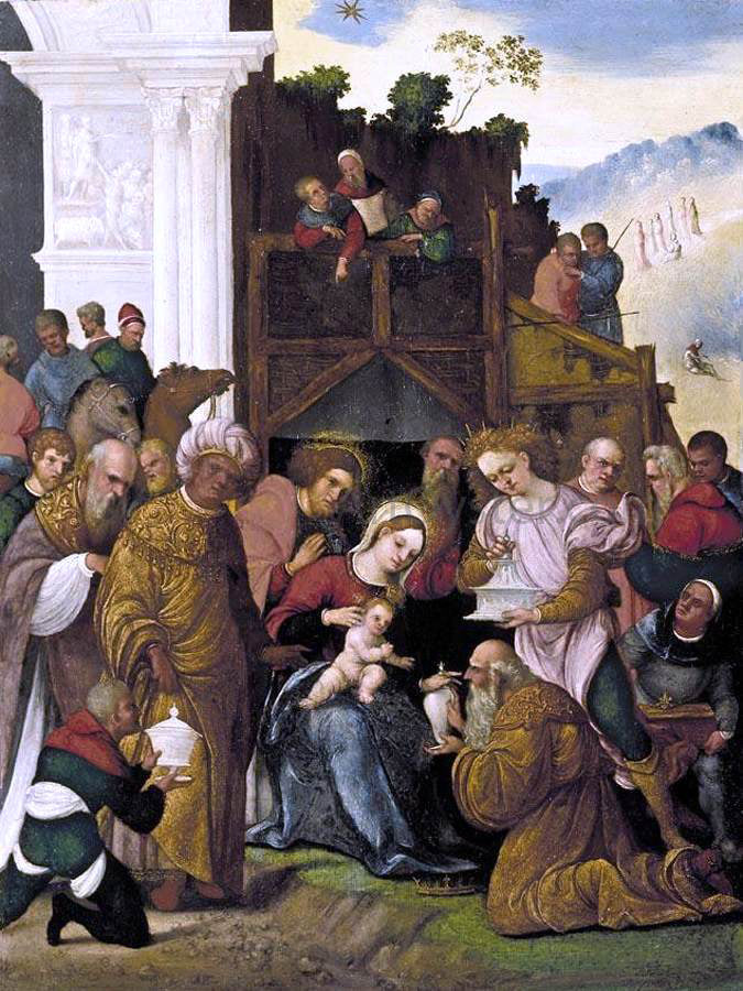 Ludovico Mazzolino Adoration of the Magi - Canvas Print