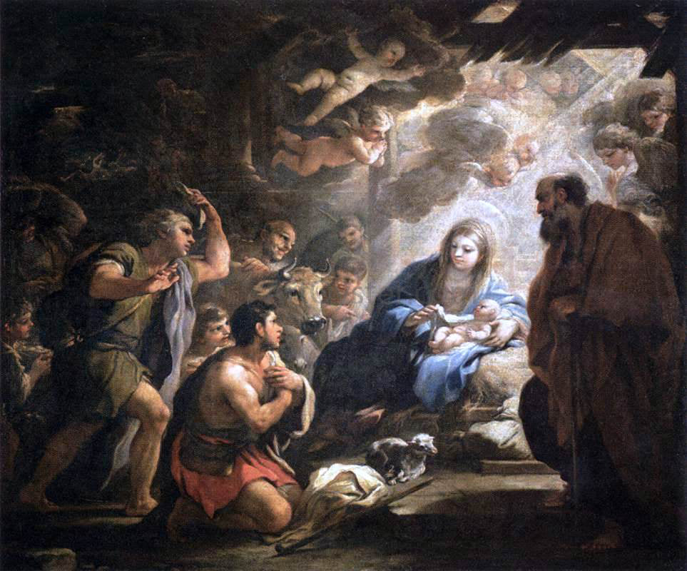 Luca Giordano Adoration of the Shepherds - Canvas Print