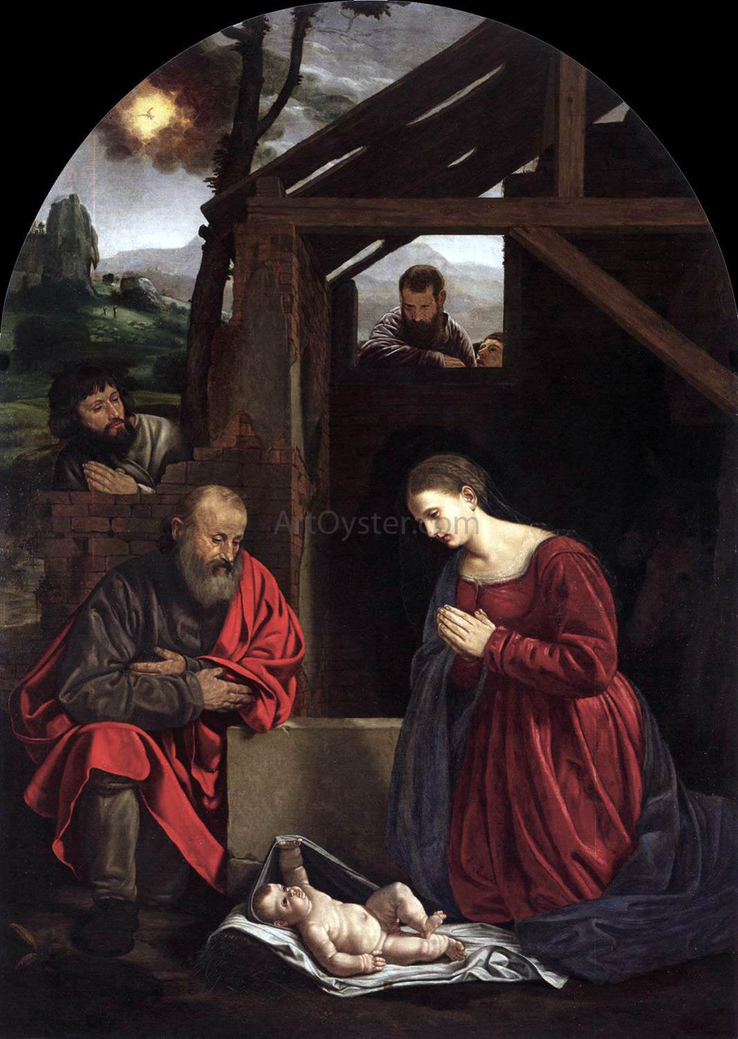 Giovanni Girolamo Savoldo Adoration of the Shepherds - Canvas Print