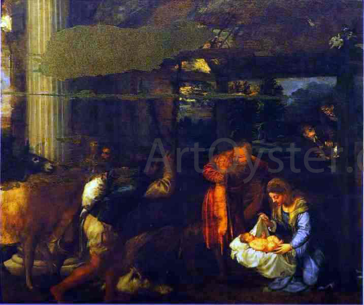 Titian Adoration of the Shepherds - Canvas Print