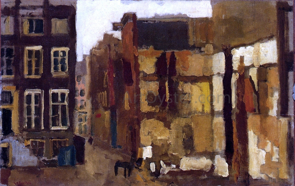 George Heidrik Breitner Afbraak hoek Wijde Steeg, Amsterdam - Canvas Print