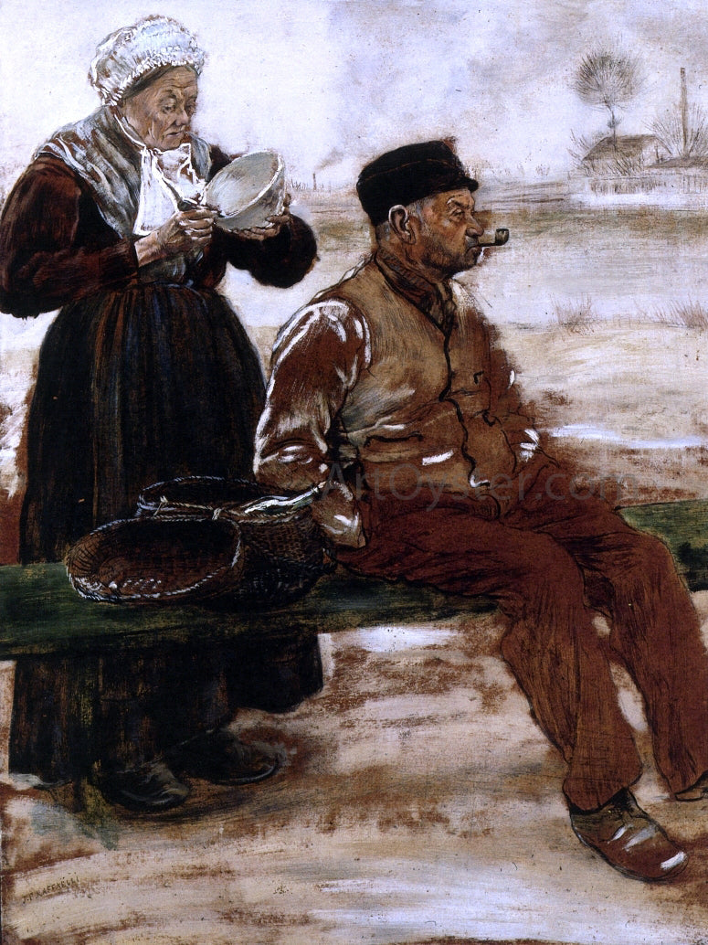 Jean-Francois Raffaelli After Dining - Canvas Print