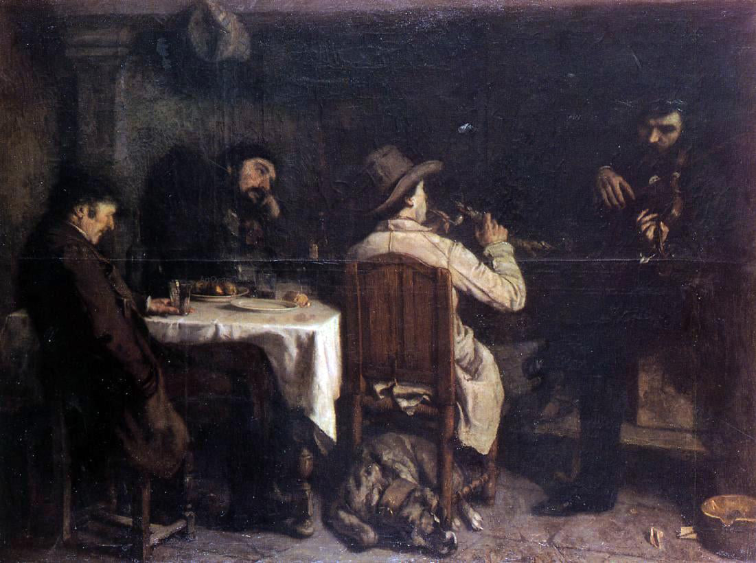 Gustave Courbet After Dinner at Ornans - Canvas Print