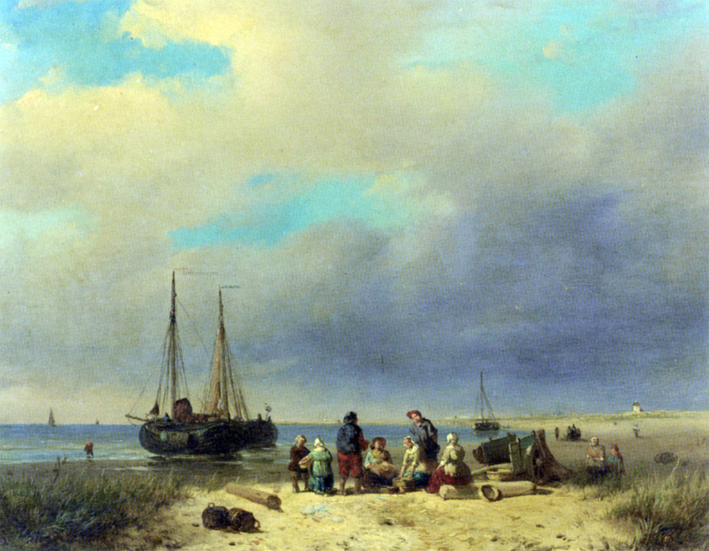 Jacobus Adrianus Vrolijk After the Catch - Canvas Print