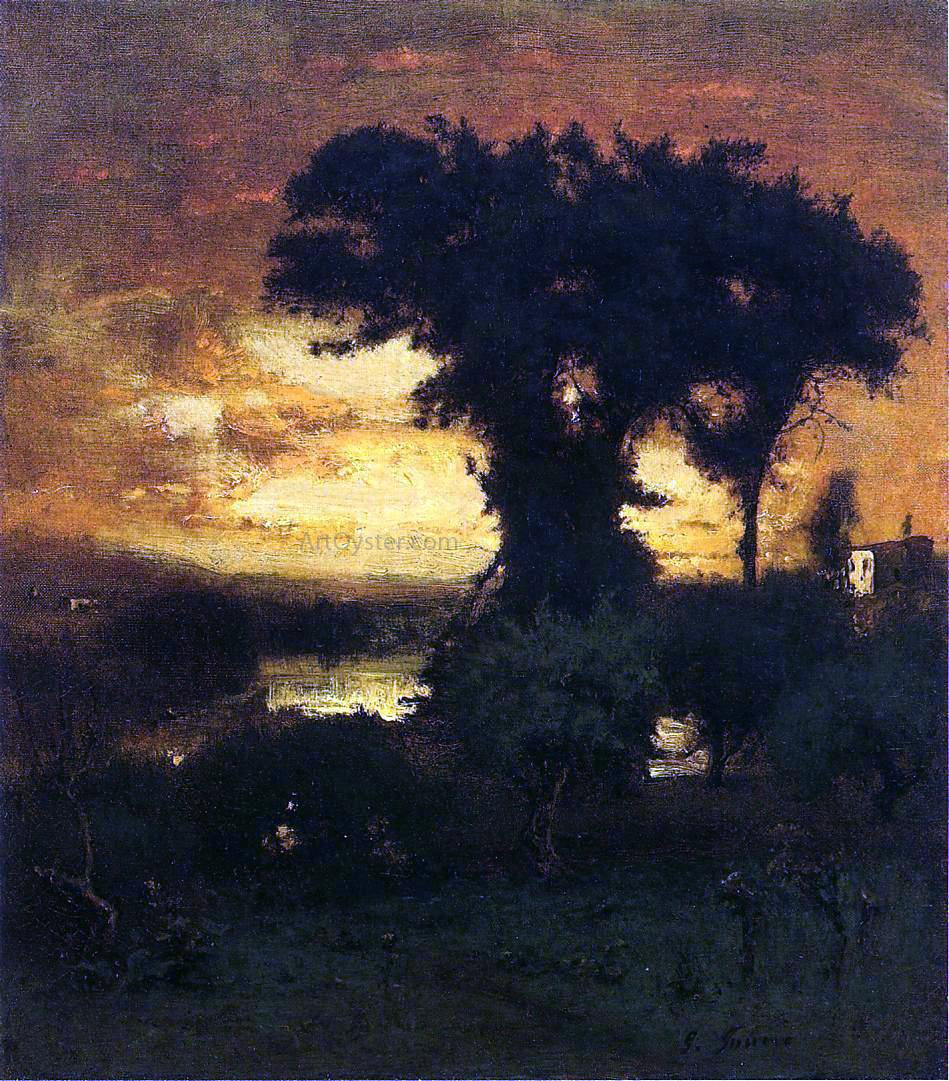 George Inness Afterglow - Canvas Print
