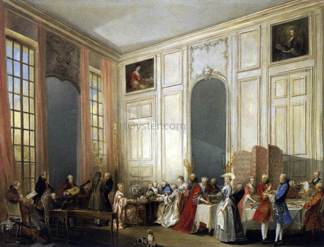 Michel Barthelemy Ollivier Afternoon Tea at the Temple - Canvas Print