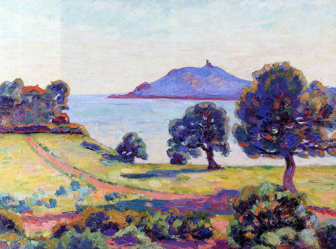 Armand Guillaumin Agay, the Chateau and the Signal Tower - Canvas Print