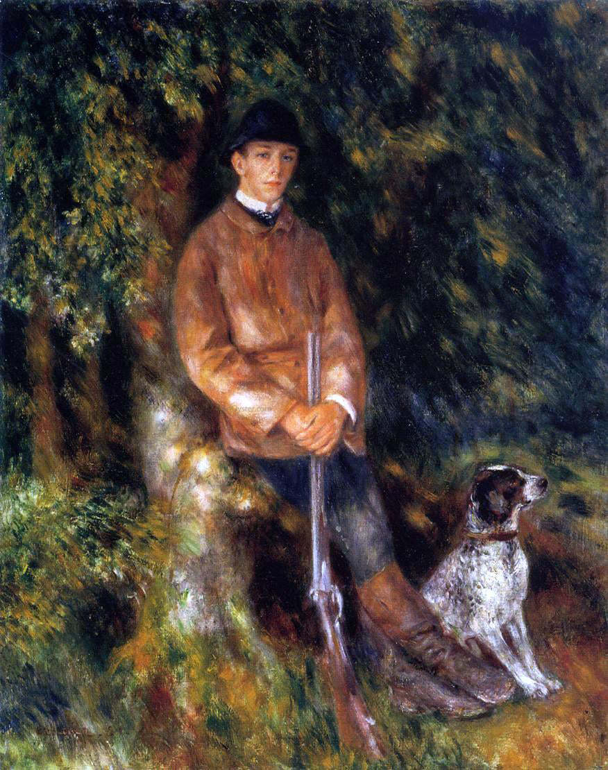 Pierre Auguste Renoir Alfred Berard and His Dog - Canvas Print