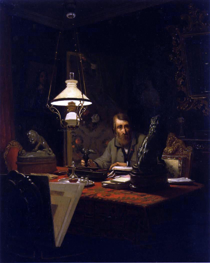 Edouard-Antoine Marsal Alfred Bruyas in His Study - Canvas Print