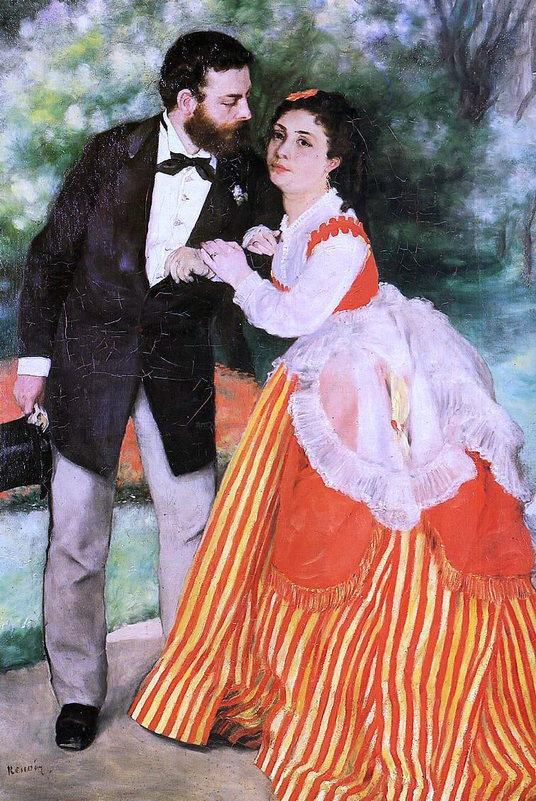 Pierre Auguste Renoir Alfred Sisley with His Wife - Canvas Print