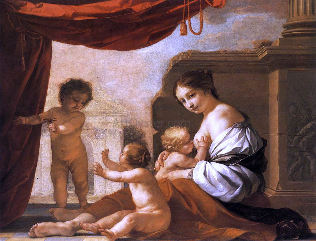 Jacques Blanchard Allegory of Charity - Canvas Print
