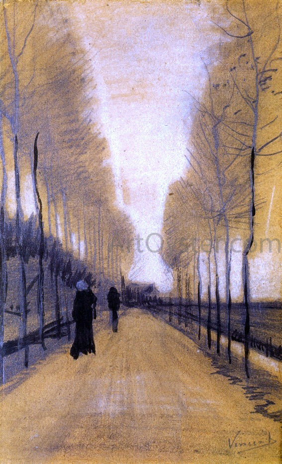 Vincent Van Gogh Alley Bordered by Trees - Canvas Print