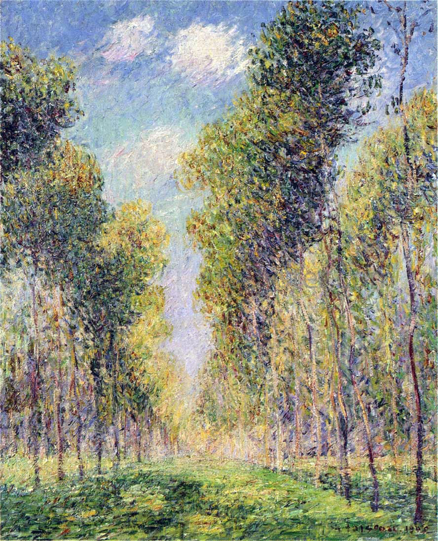 Gustave Loiseau Alley of Poplars - Canvas Print