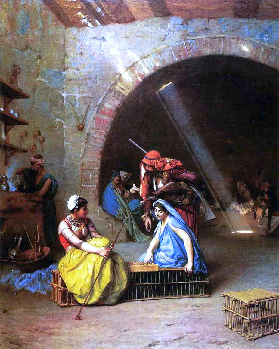 Jean-Leon Gerome Almehs Playing Chess - Canvas Print