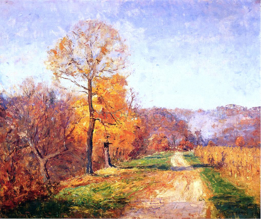 Theodore Clement Steele Along a Country Lane - Canvas Print