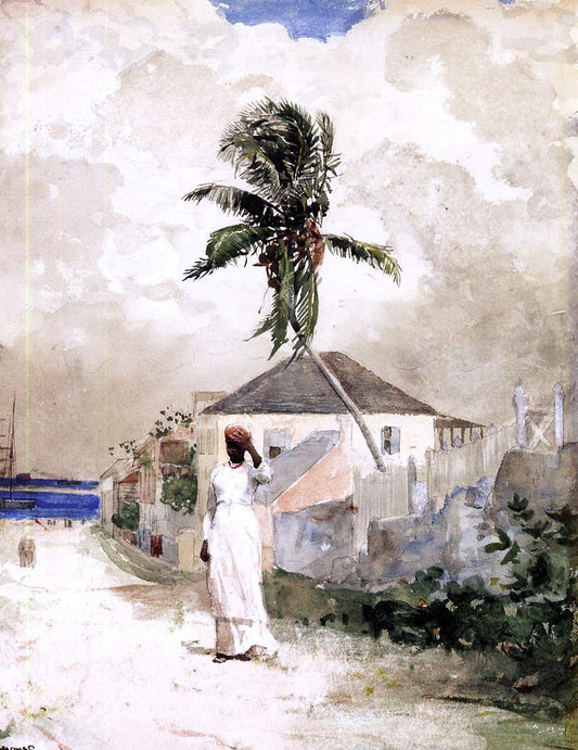 Winslow Homer Along the Road, Bahamas - Canvas Print