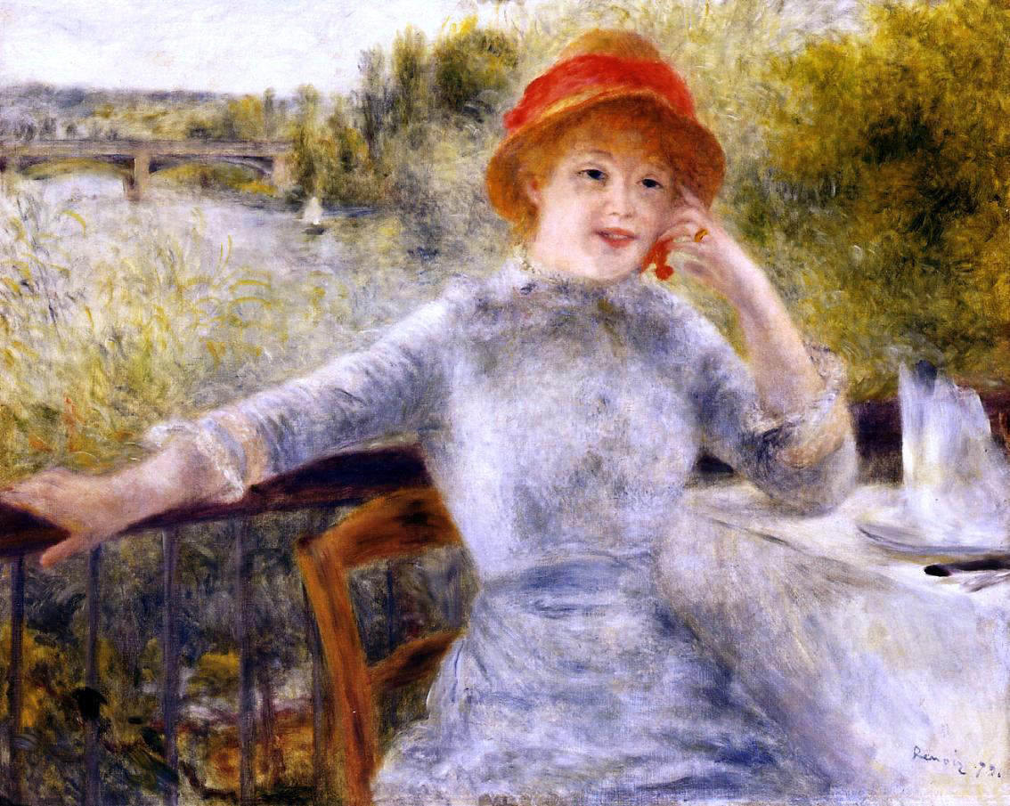Pierre Auguste Renoir Alphonsine Fournaise on the Isle of Chatou - Canvas Print