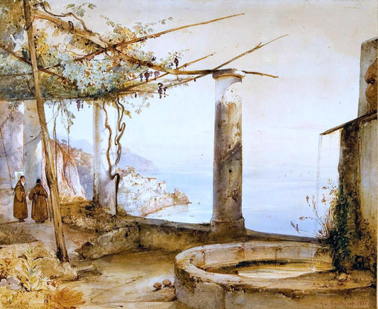 Giacinto Gigante Amalfi dal Convento dei Cappuccini - Canvas Print