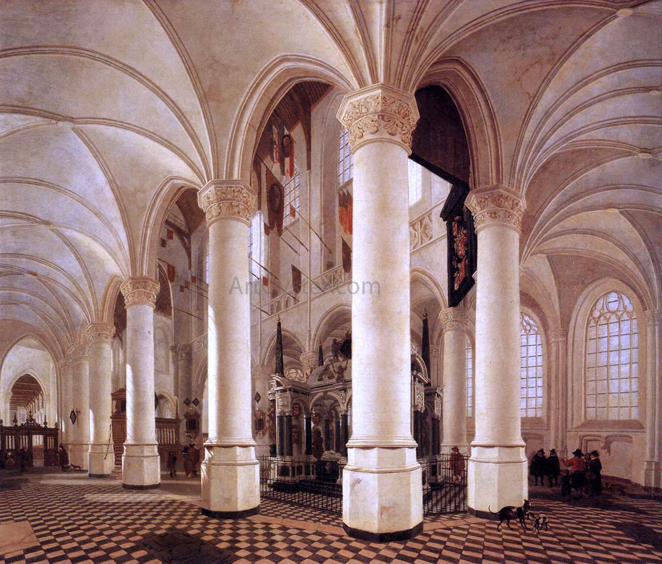 Gerard Houckgeest Ambulatory of the New Church in Delft with the Tomb of William the Silent - Canvas Print