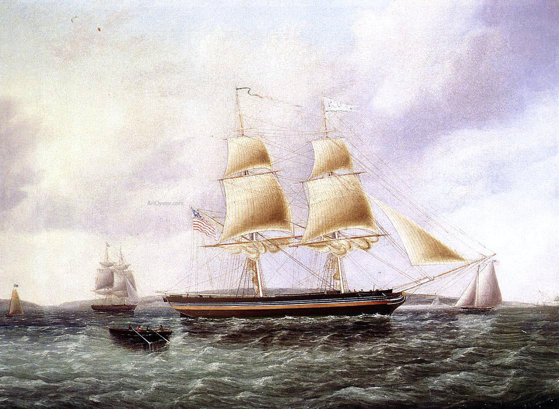 James E Buttersworth American Brig off New York - Canvas Print