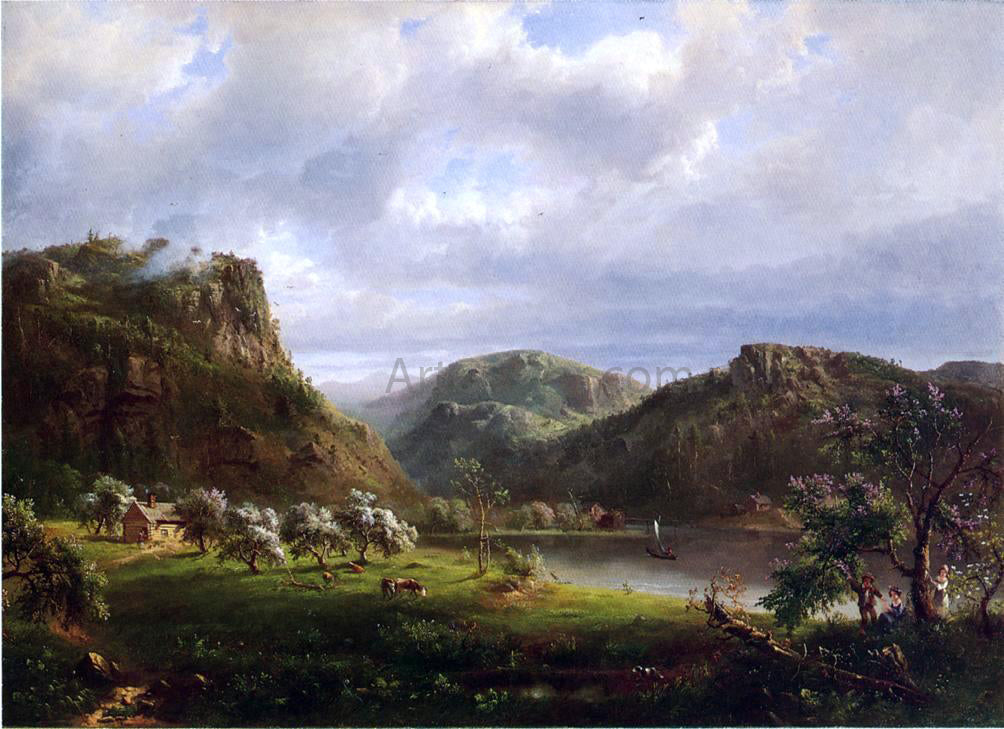 Marie-Francois-Regis Gignoux American Landscape (also known as Majesty of the Mountains) - Canvas Print