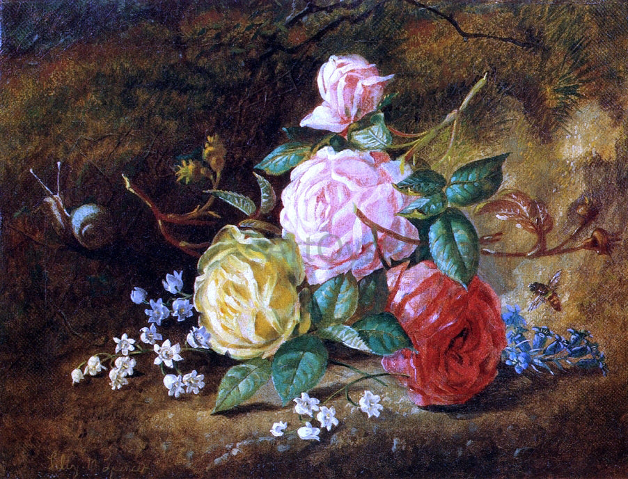 Lilly Martin Spencer American Roses - Canvas Print