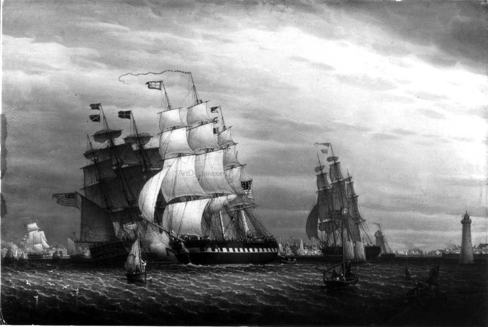 Robert Salmon American Ships in the Mersey - Canvas Print