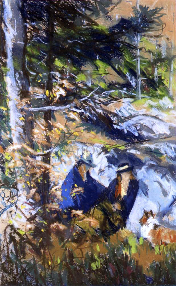 Robert Henri Among the Rocks, Monhegan Island, Maine - Canvas Print