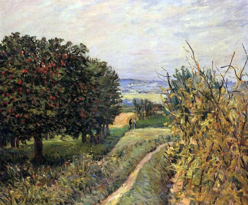 Alfred Sisley Among the Vines near Louveciennes - Canvas Print