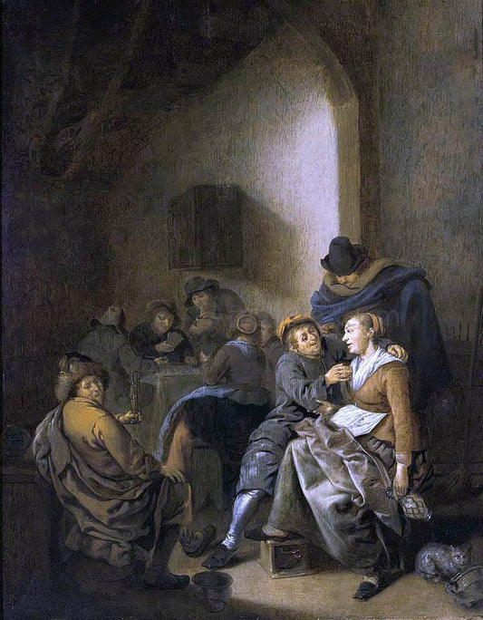 Jan Miense Molenaer Amorous Couple in an Inn - Canvas Print
