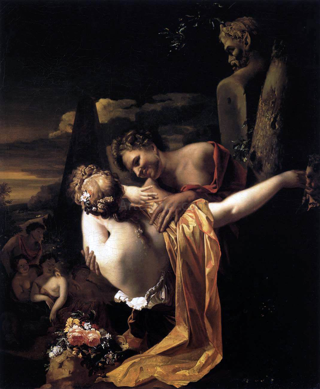 Adriaen Van der Werff Amorous Shepherds - Canvas Print