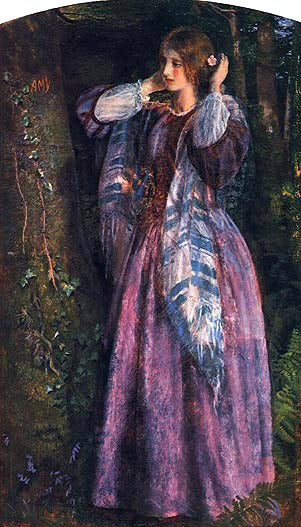 Arthur Hughes Amy (study) - Canvas Print