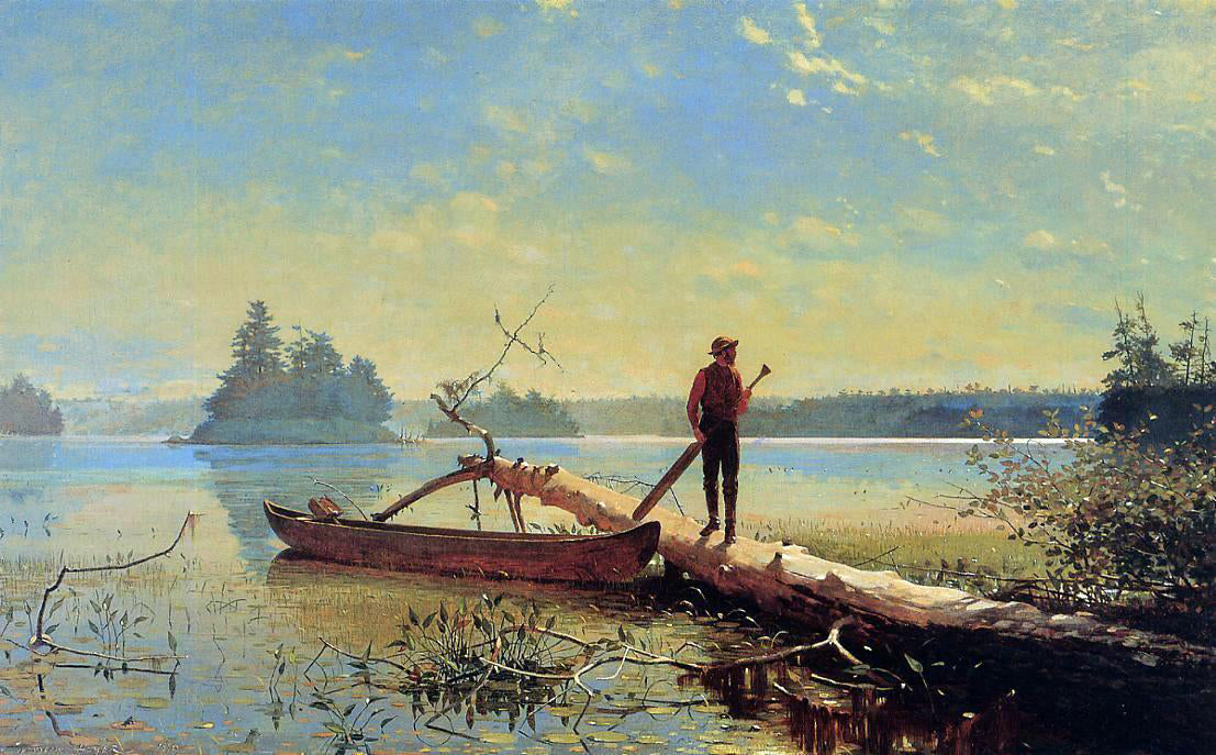 Winslow Homer An Adirondack Lake - Canvas Print