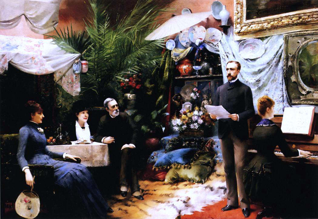 Louise Abbema An Afternoon Song - Canvas Print