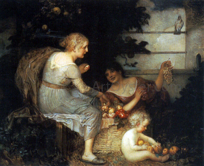 Eduard Veith An Allegory of Plenty - Canvas Print