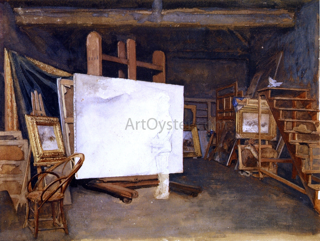 James Wells Champney An Artist in His Studio - Canvas Print