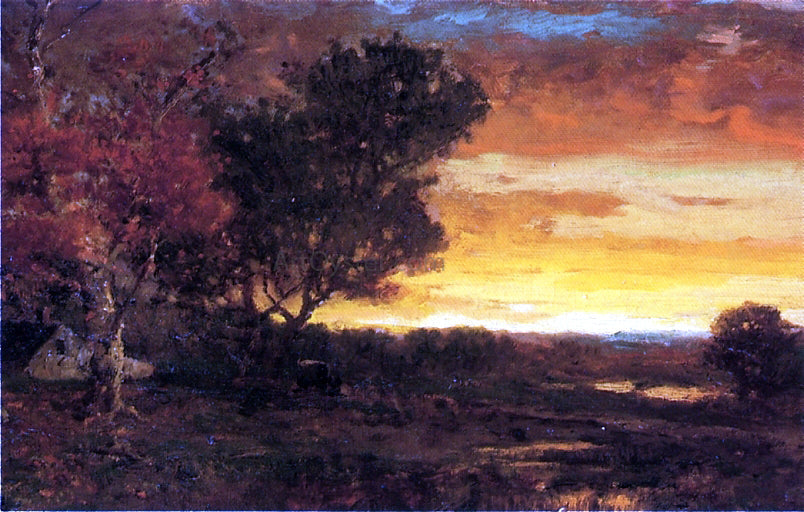George Herbert McCord An Autumn Farmscape at Sunset - Canvas Print