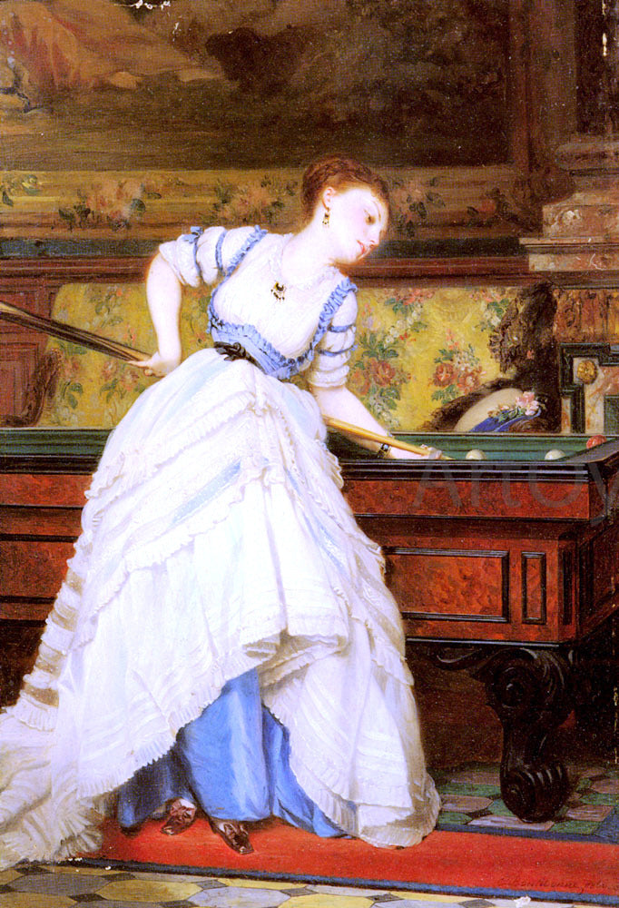 Charles Edouard Boutibonne An Elegant Billiard Player - Canvas Print