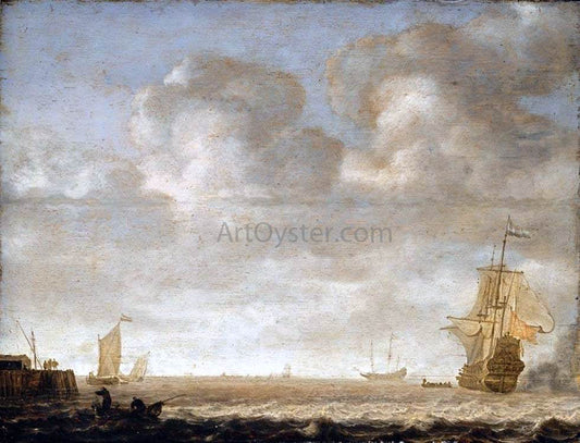 Simon De Vlieger An Estuary Scene - Canvas Print